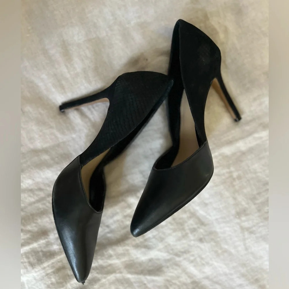 Vince Camuto Black Textured Stiletto Heels - Picture 12 of 12